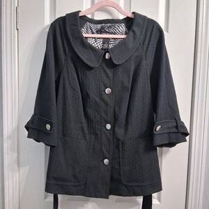 Lane Bryant Jacket Black Button Front Size 18